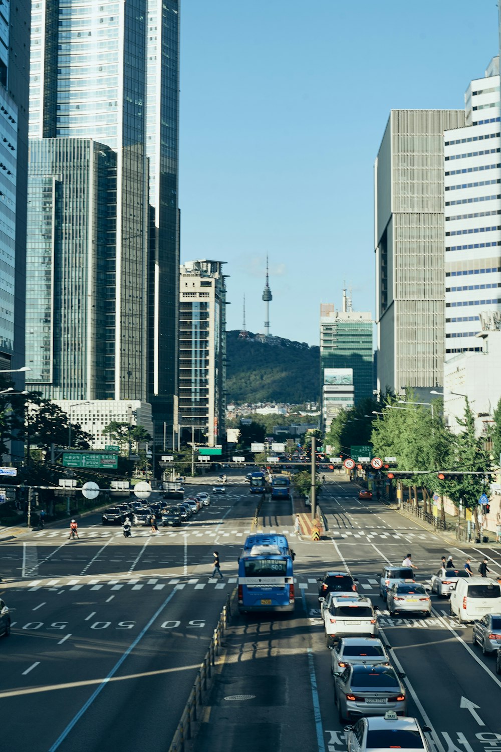 a busy street in a city