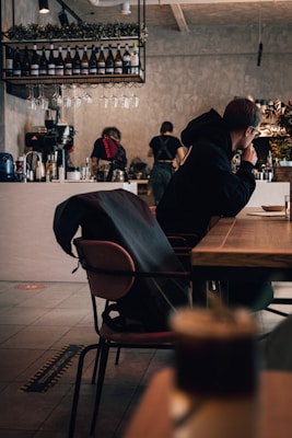 a person sitting at a table