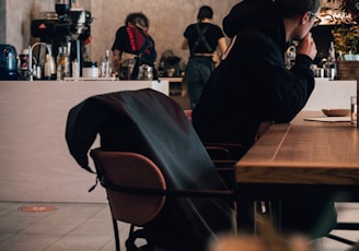 a person sitting at a table