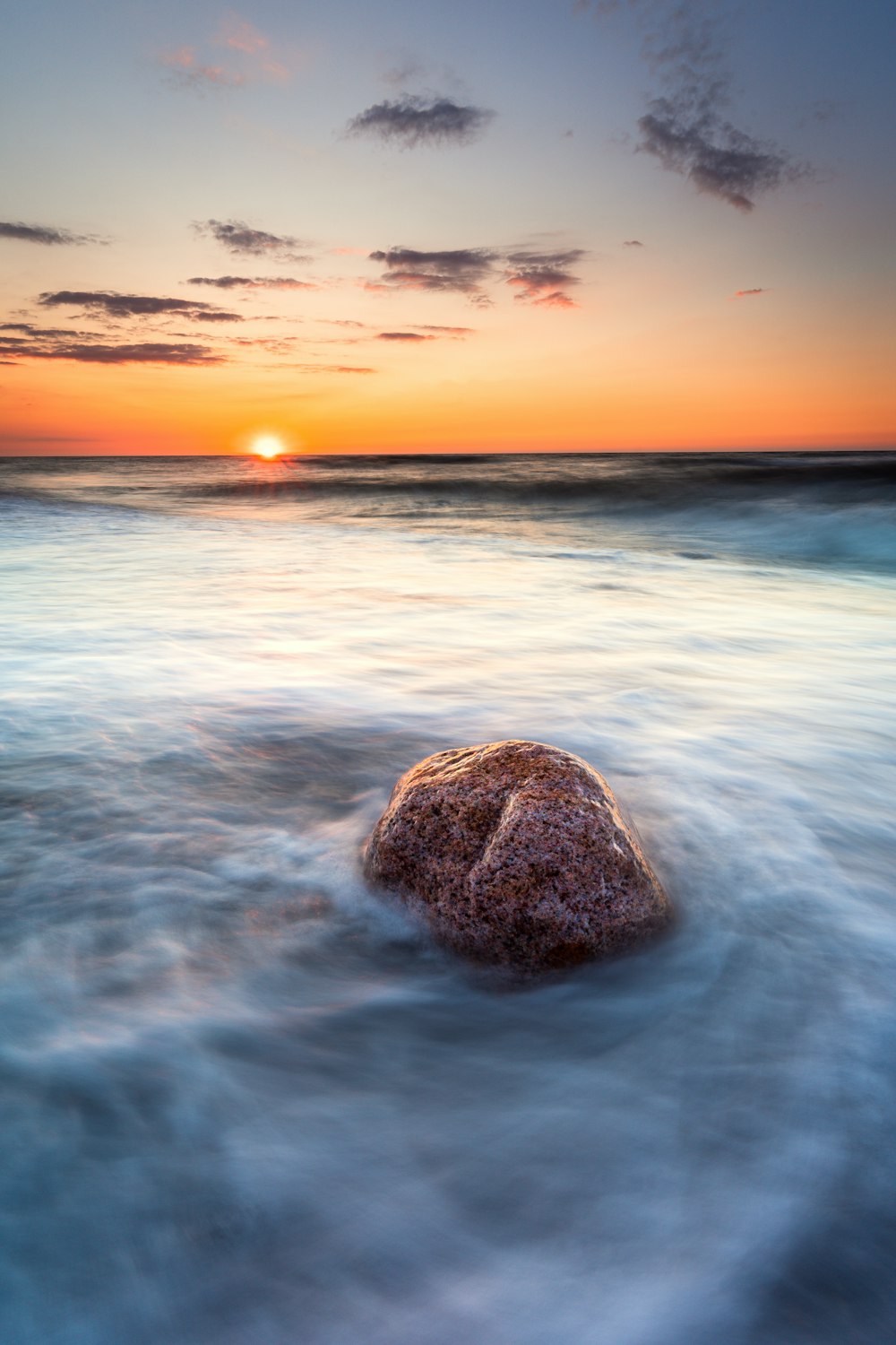 a rock on the water