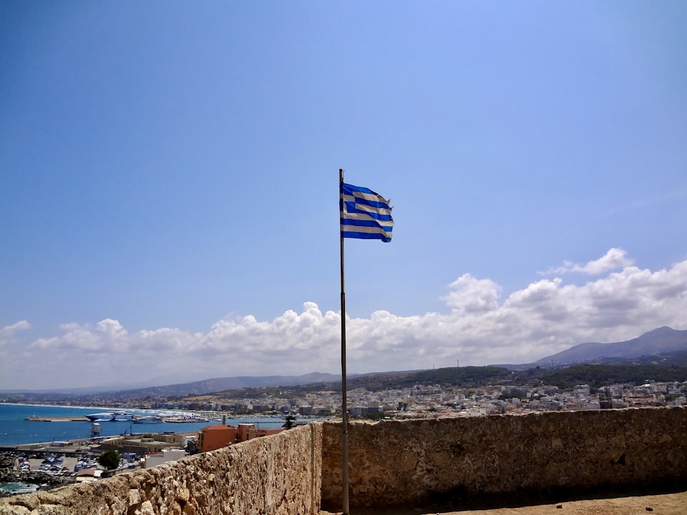 a flag on a pole