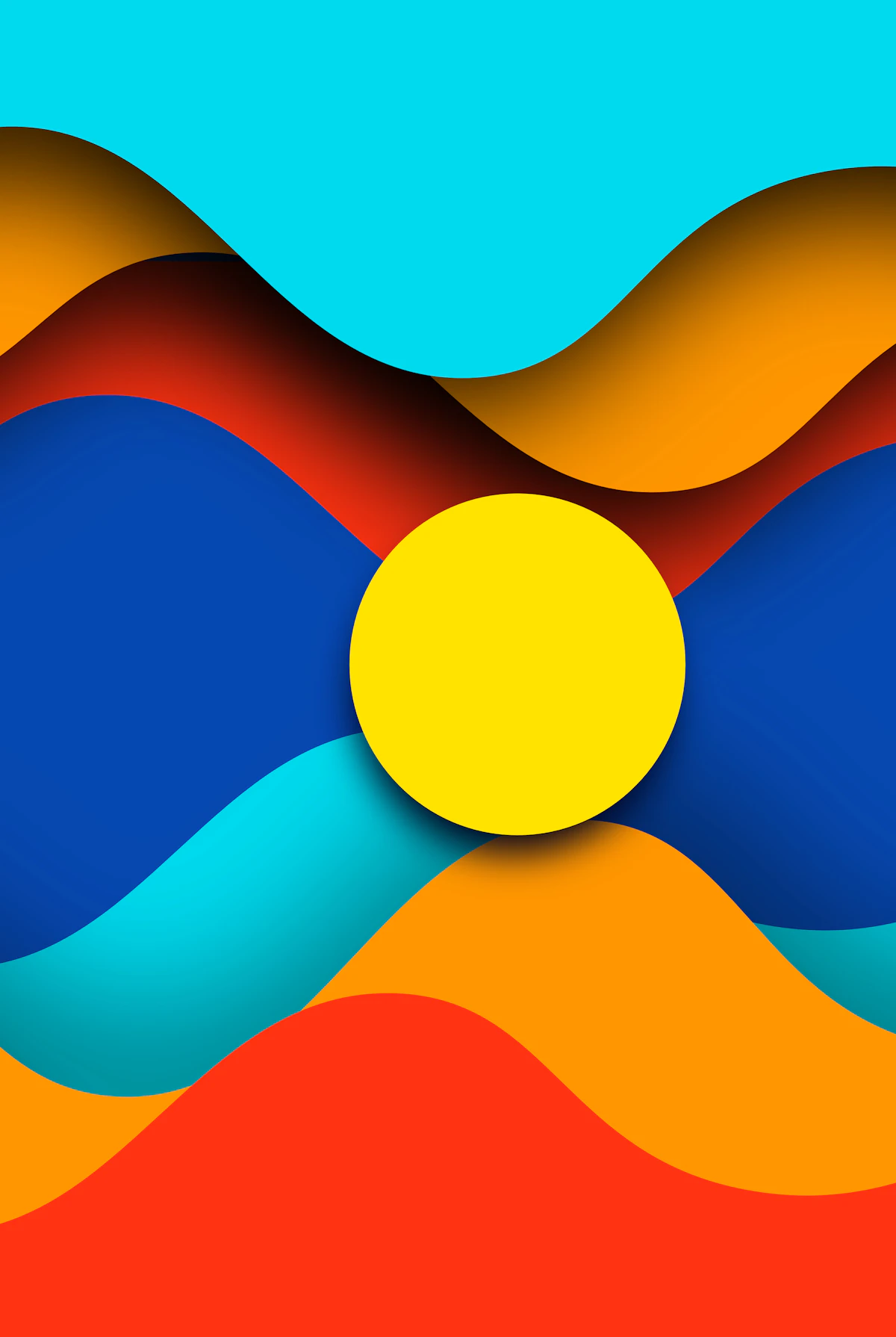 Colourful abstract flowing shapes representing scalable vector artwork