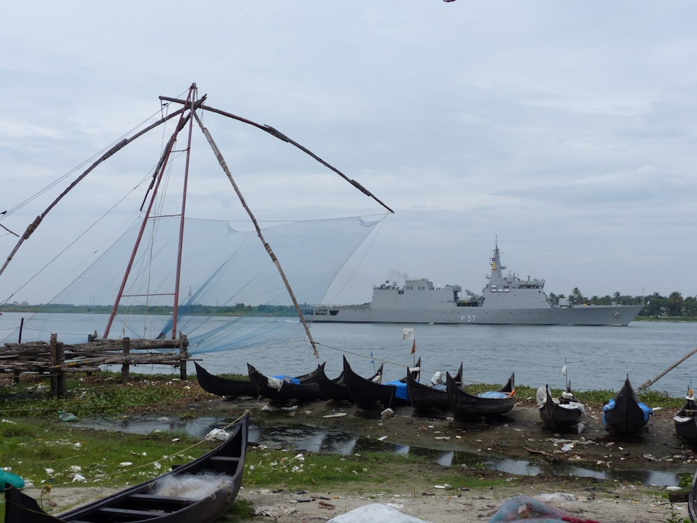 a large ship in the water