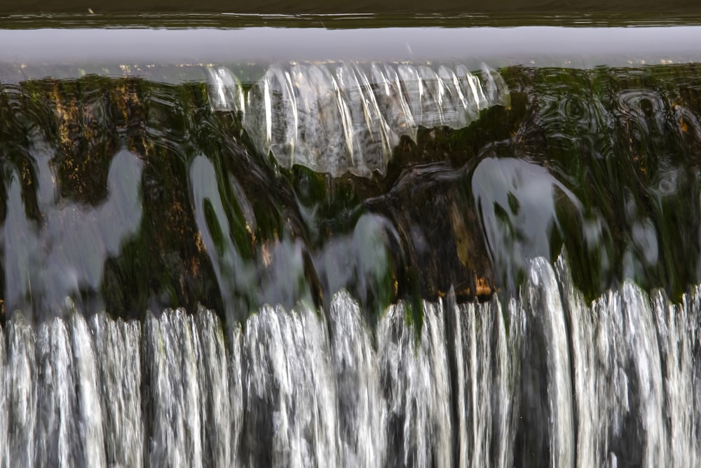 a close-up of a waterfall