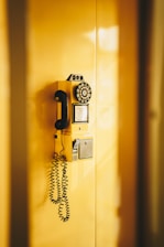 a telephone on a wall