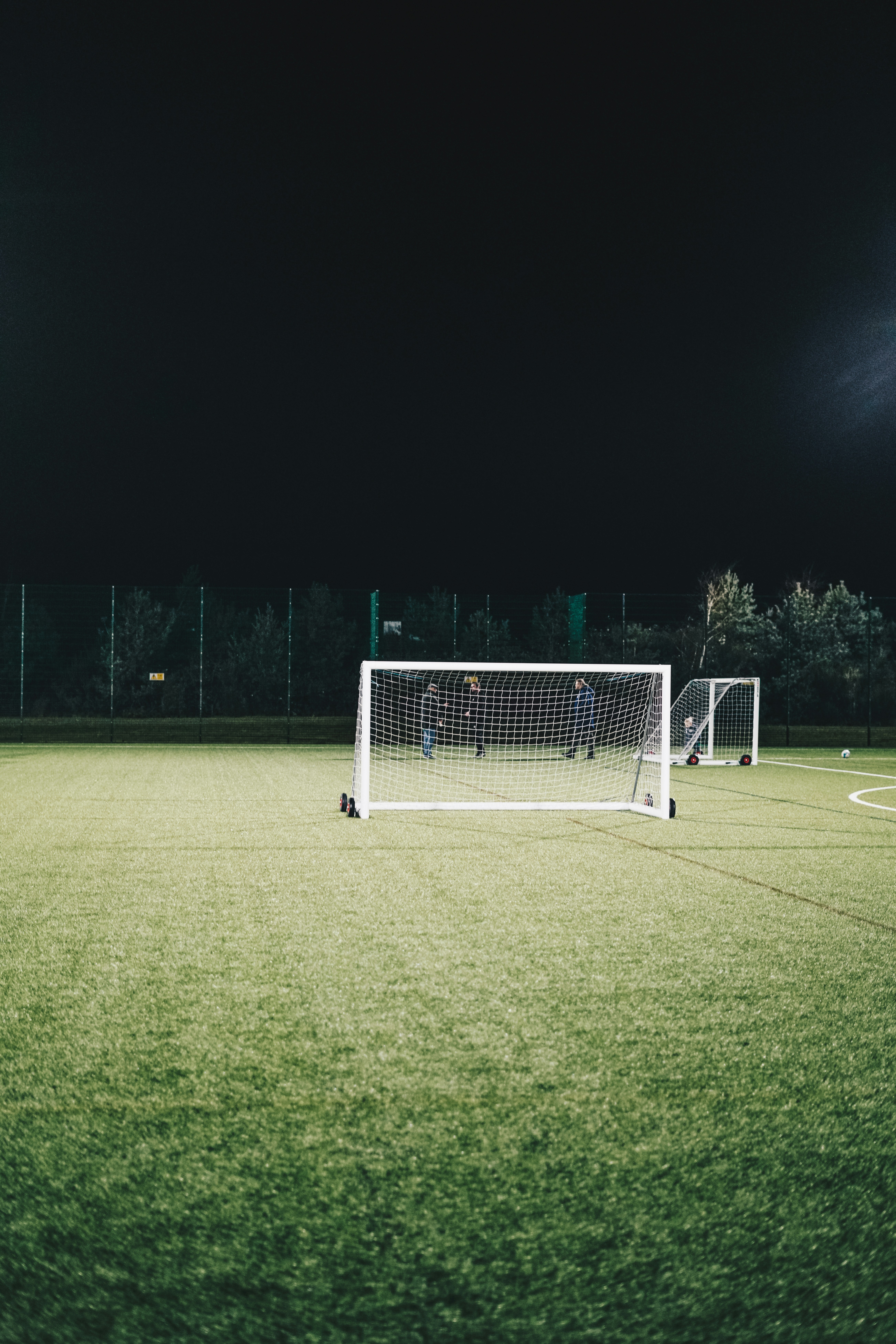 a football goal on a field