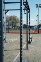 a basketball hoop in a court