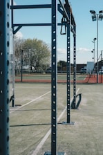 a basketball hoop in a court