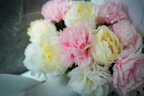 Sympathetic condolence bouquet with soft pastel flowers