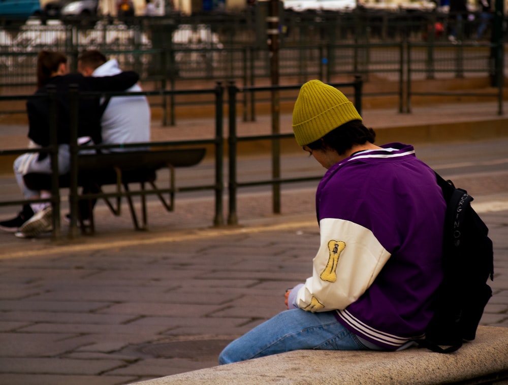 a person sitting on the ground