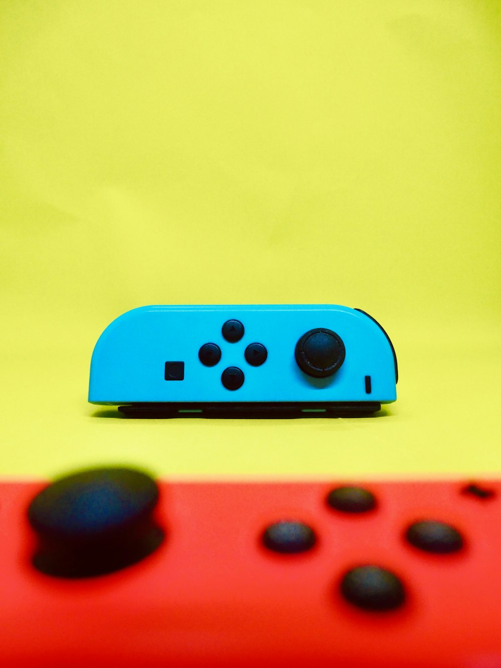 a blue and white game controller