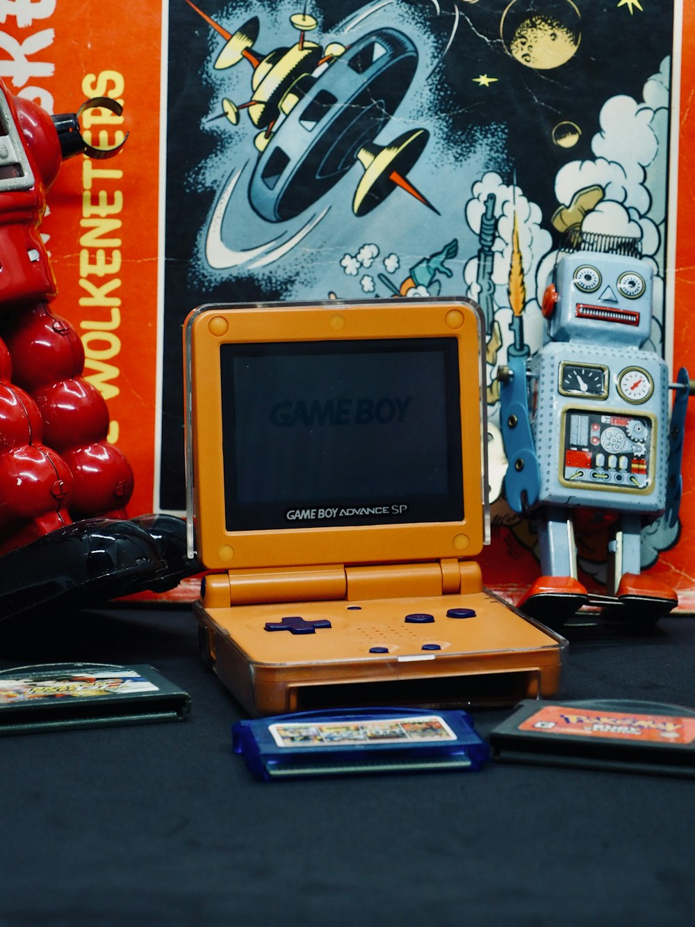 a yellow computer on a table