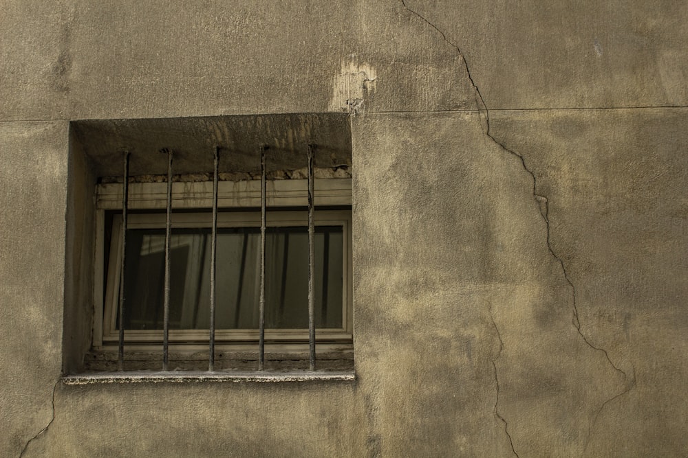 a window in a stone building