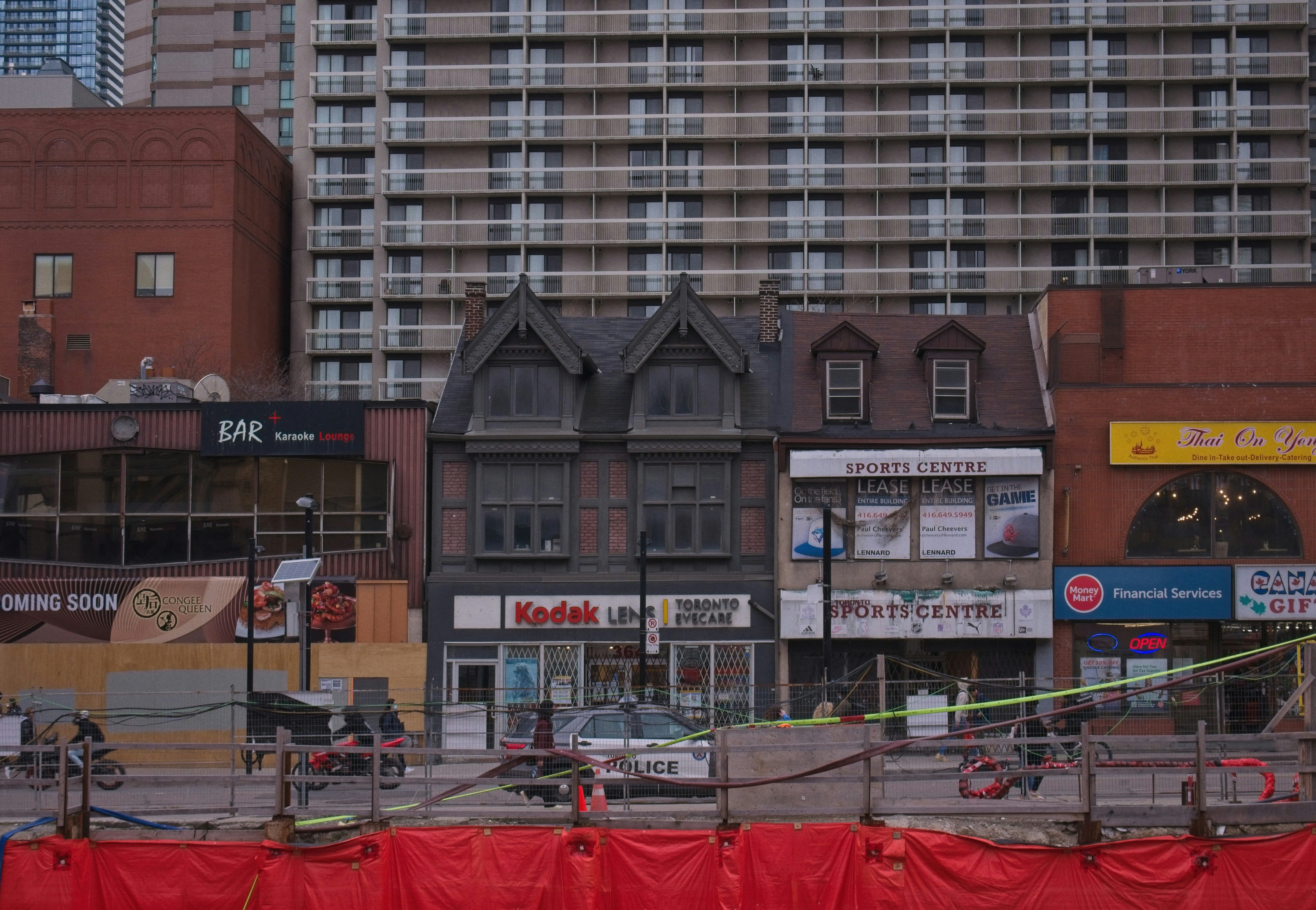a building with a sign on it