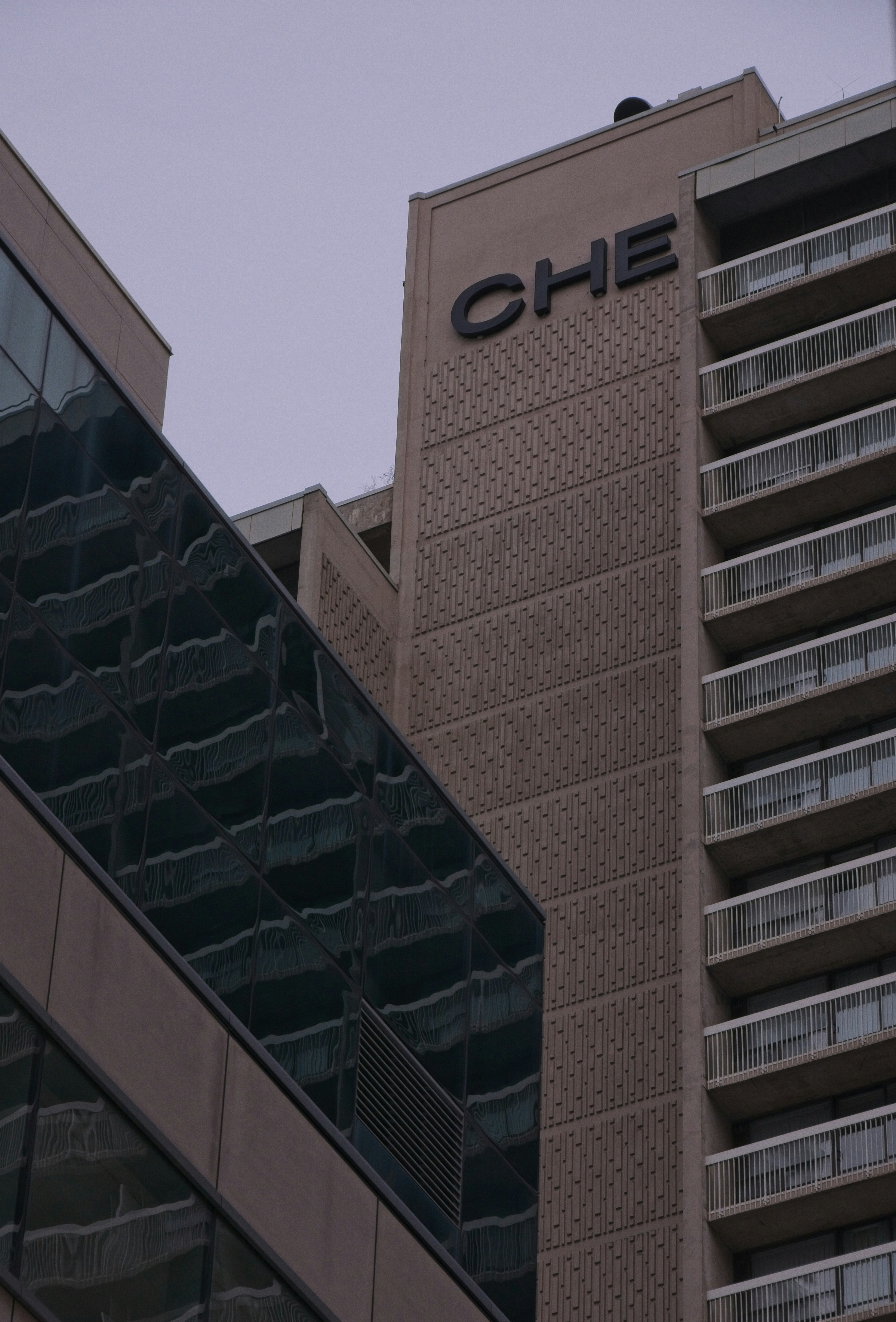 a tall building with glass windows