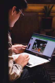 a person using a laptop