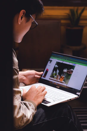 a person using a laptop