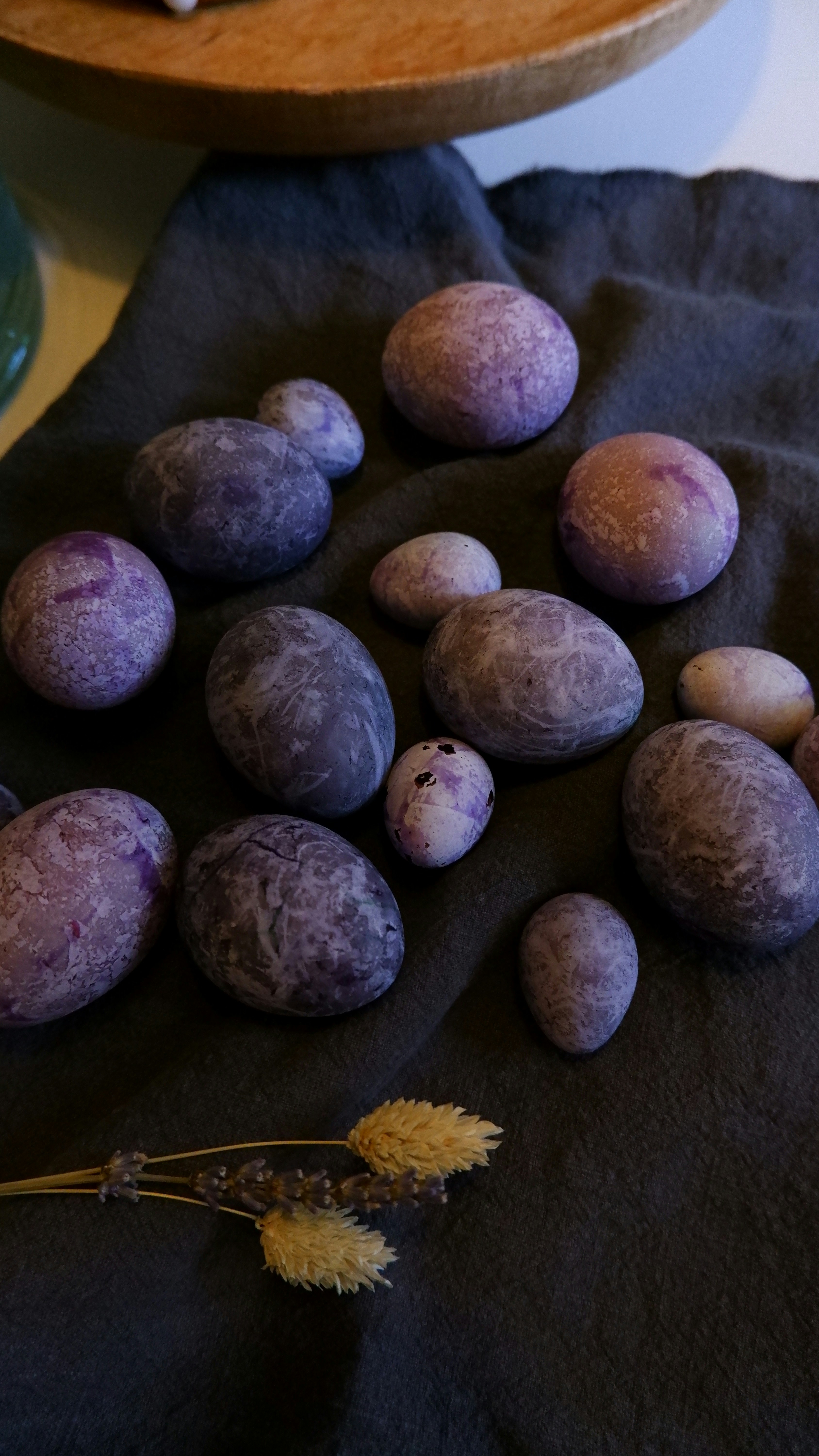 a group of colorful eggs