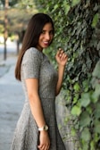 a woman in a dress