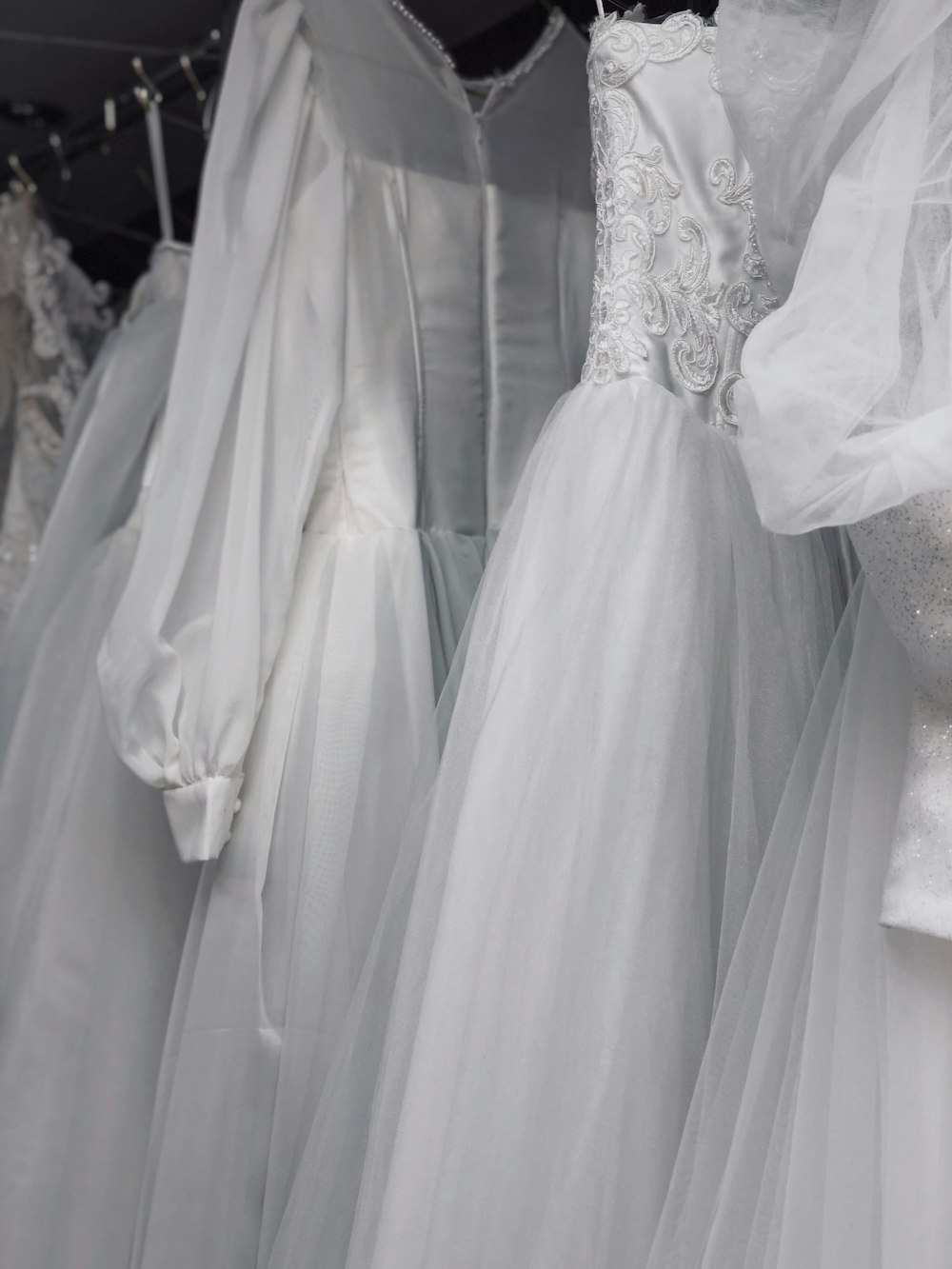 a white dress on display