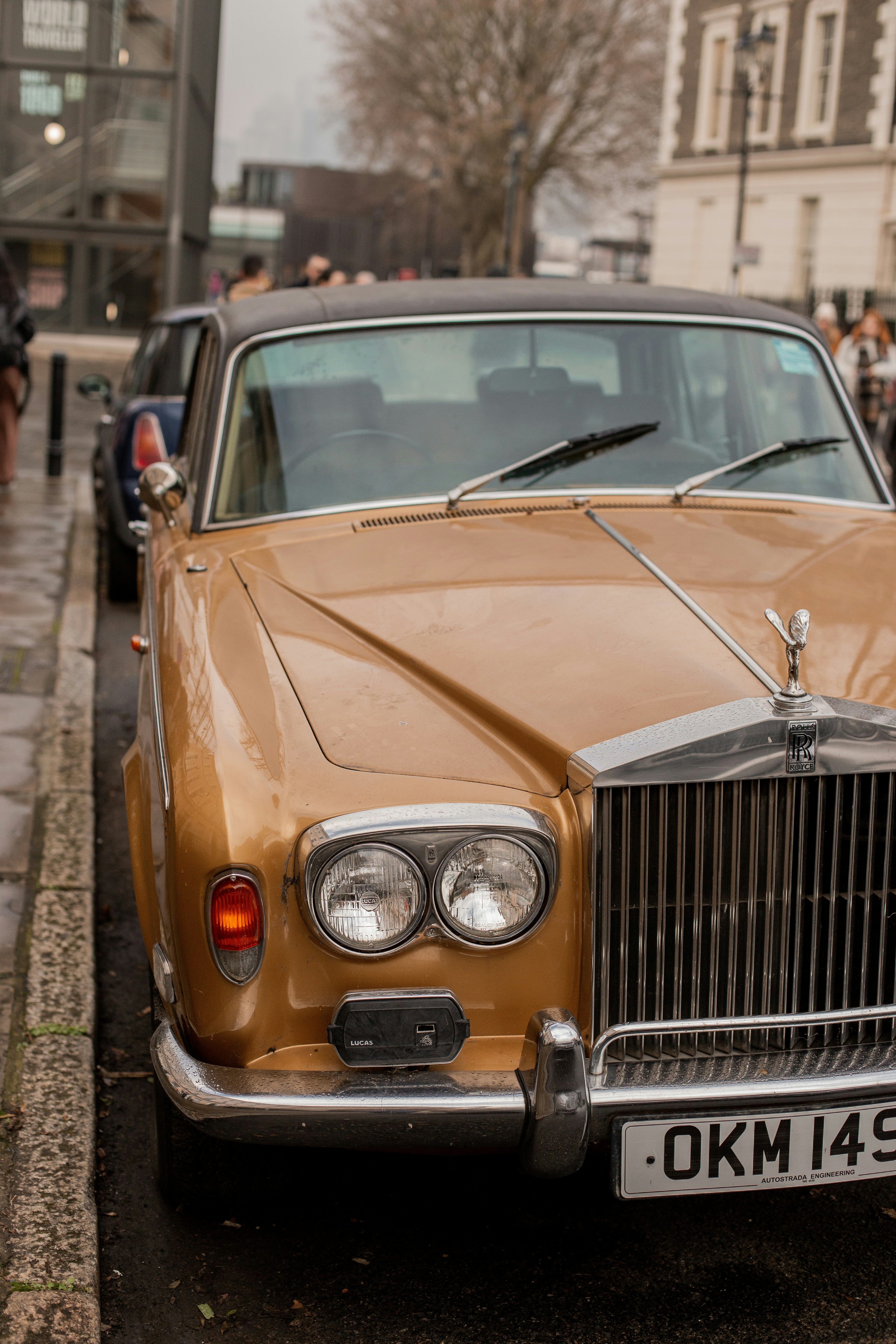 a car parked on the side of a road