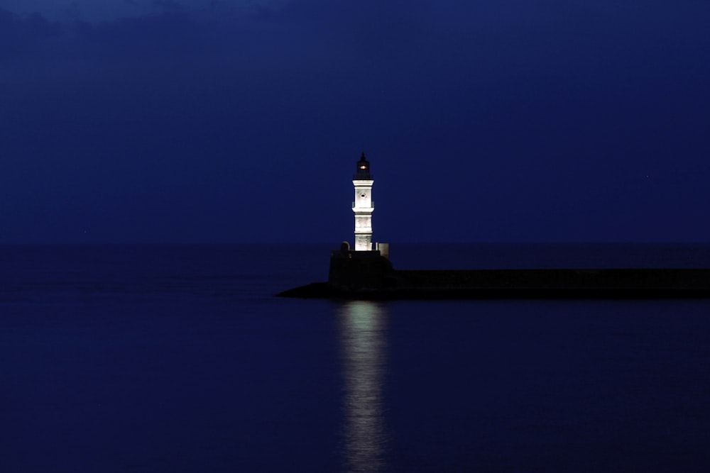 a lighthouse on an island