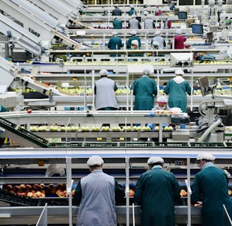 a group of men in a factory