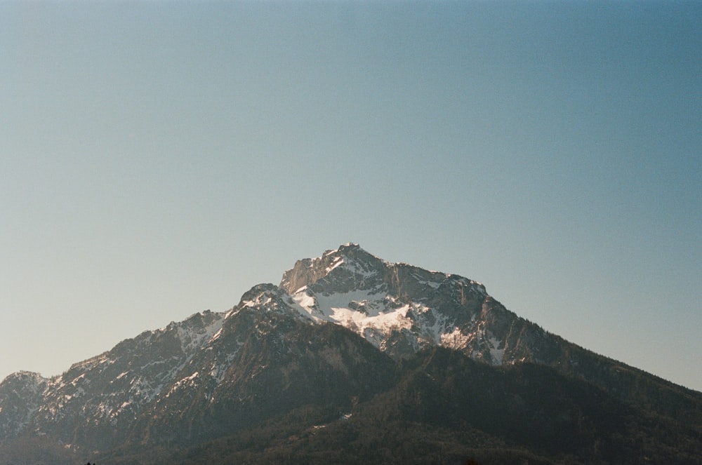 a mountain with snow