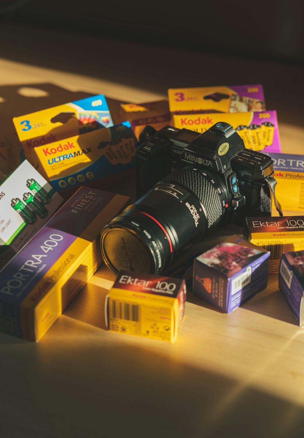 a group of boxes and a bottle