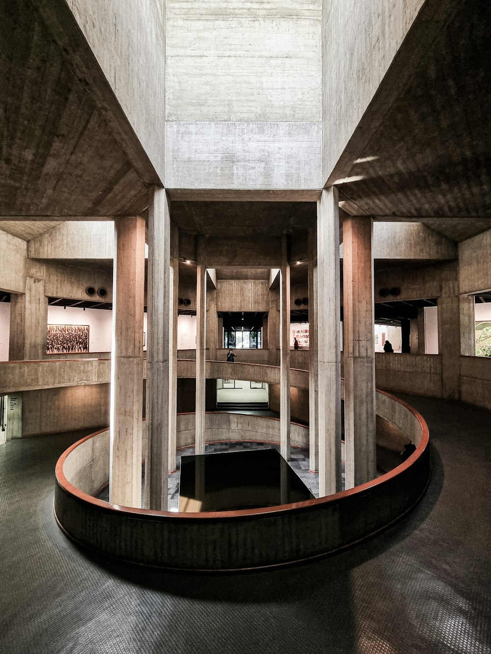 a large water fountain in a building