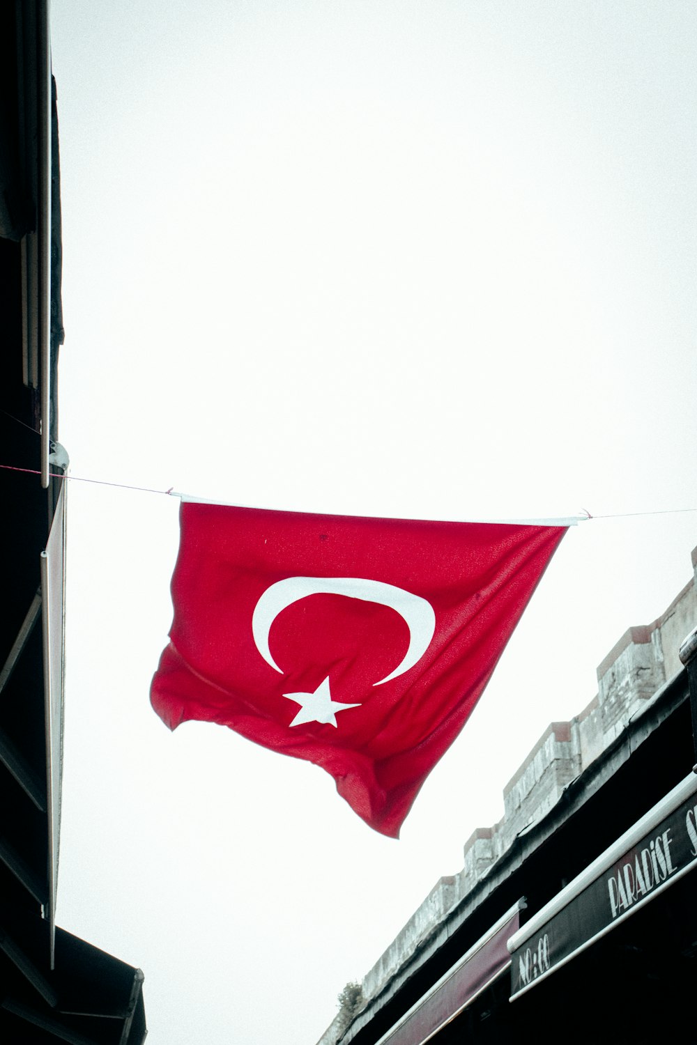 a flag on a building