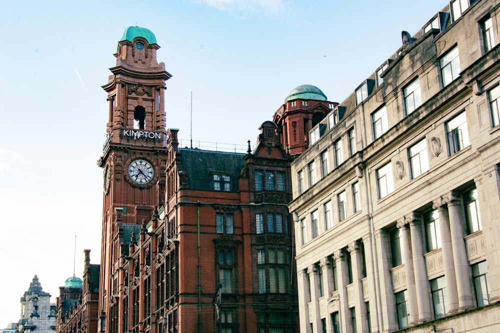 a clock tower in a city