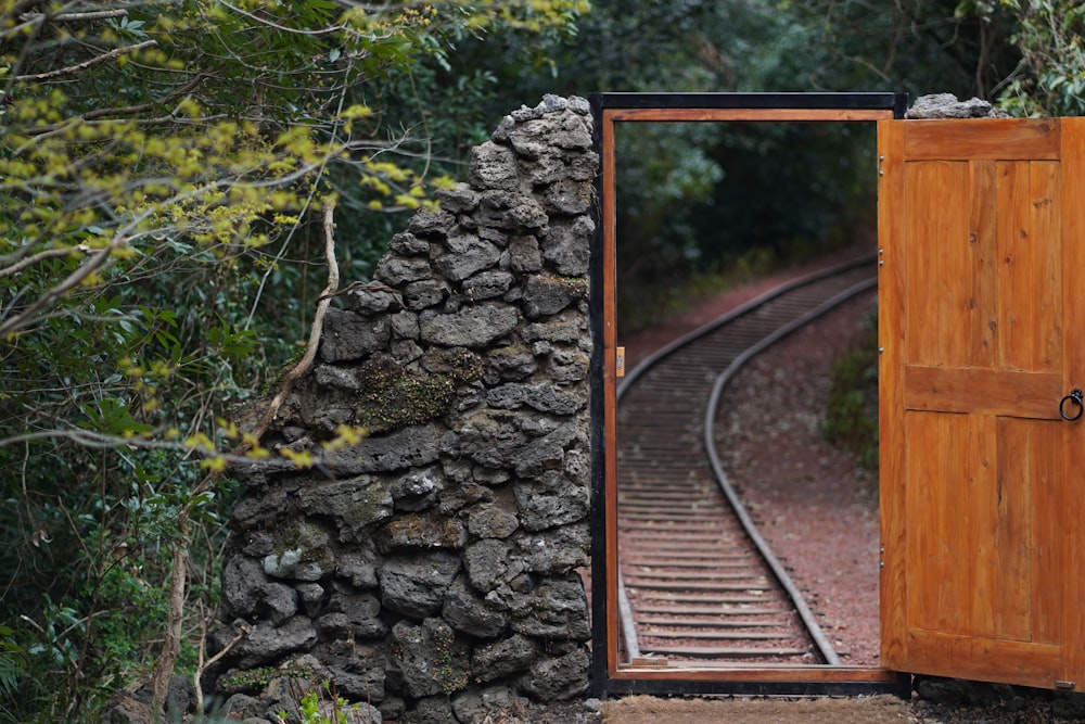 eine Bahnstrecke mit Tunnel