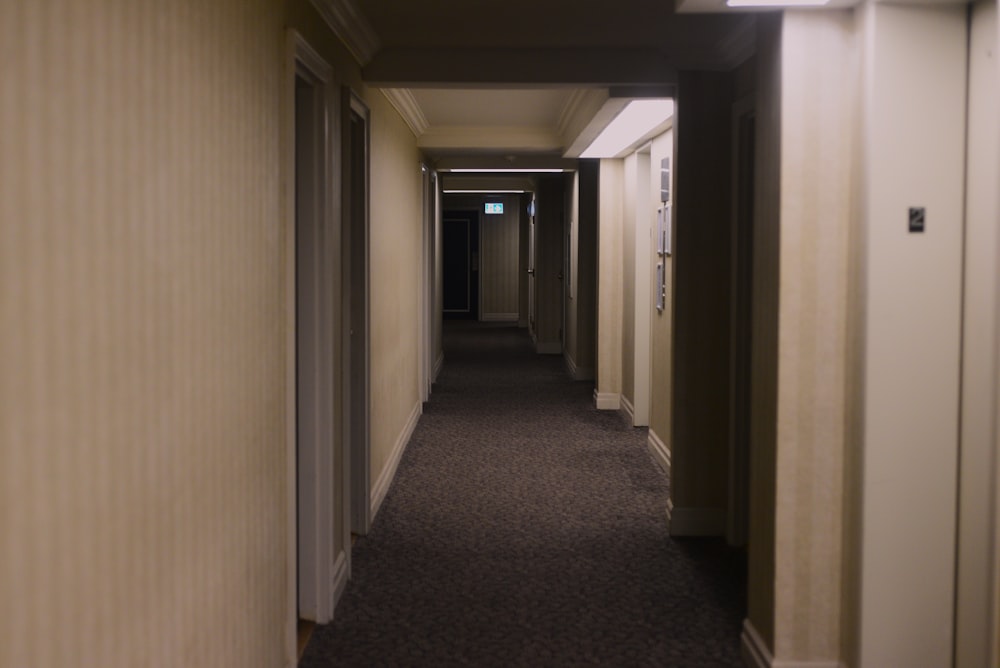 a hallway with doors