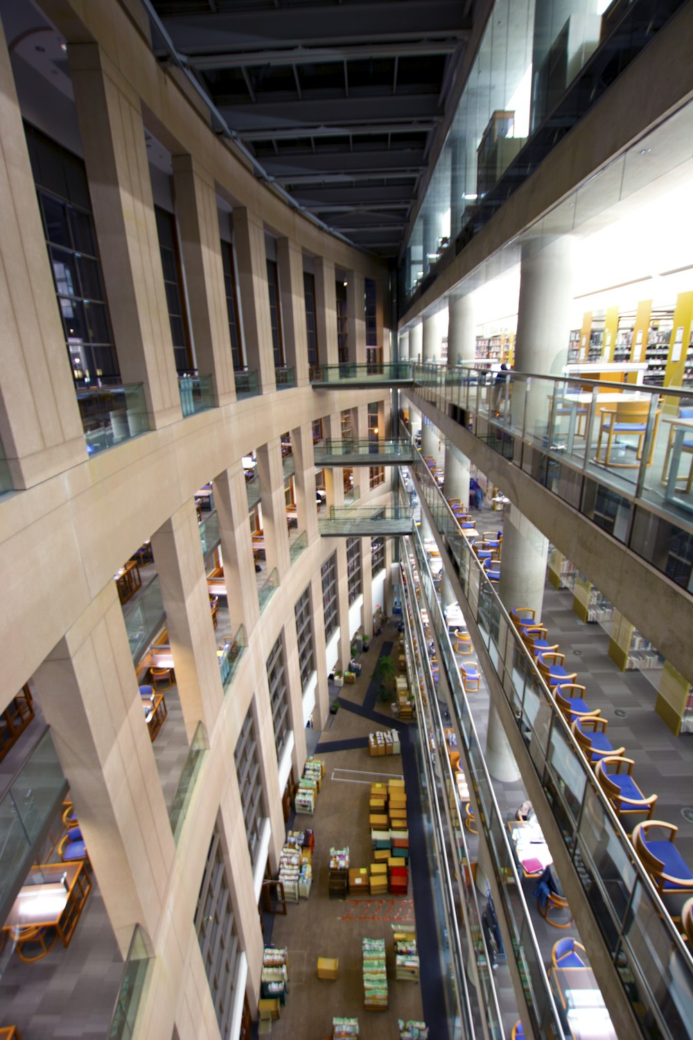 a high angle view of a shopping mall