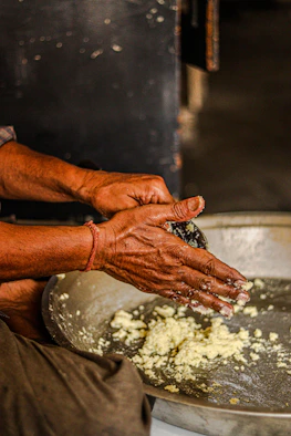 a person washing hands
