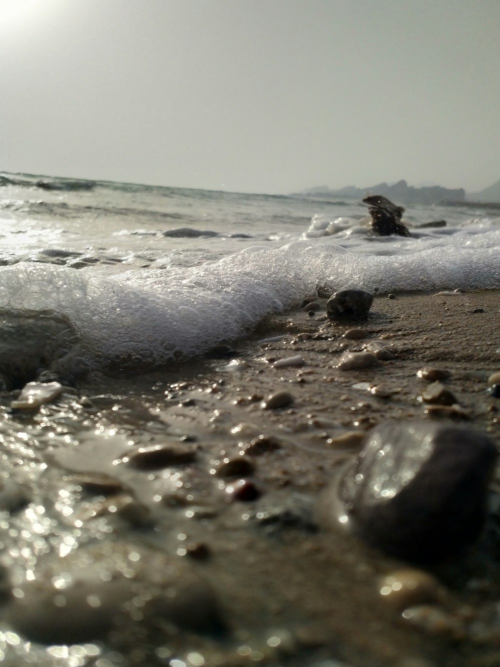 a close-up of a beach