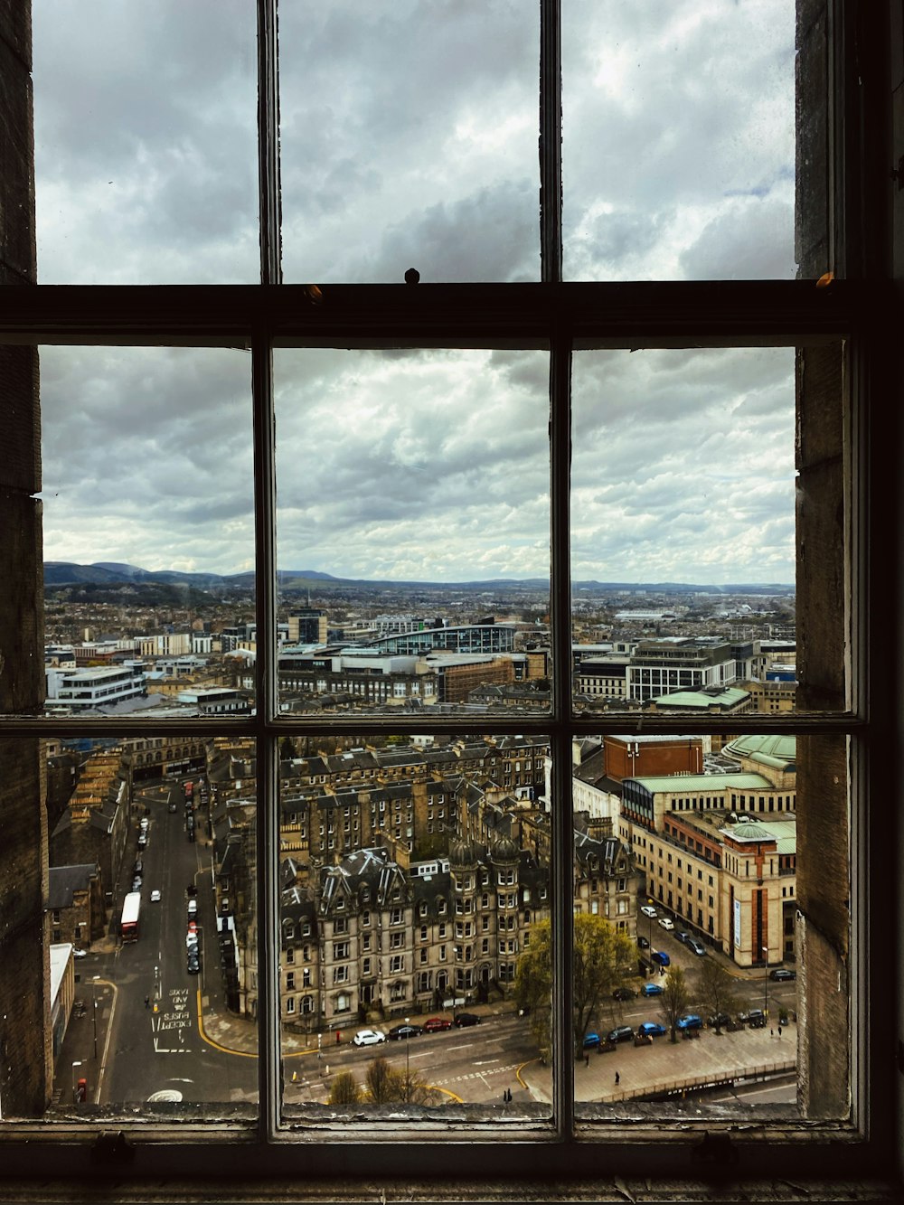 a view of a city from a window