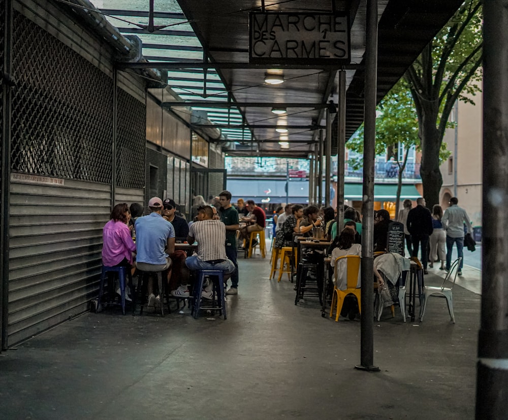 people sitting at tables