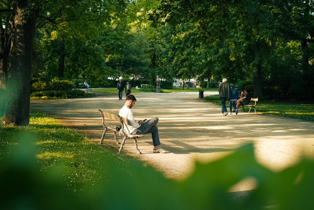 a person sitting on a bench