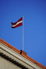 a flag on a pole