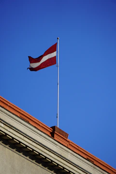 a flag on a pole