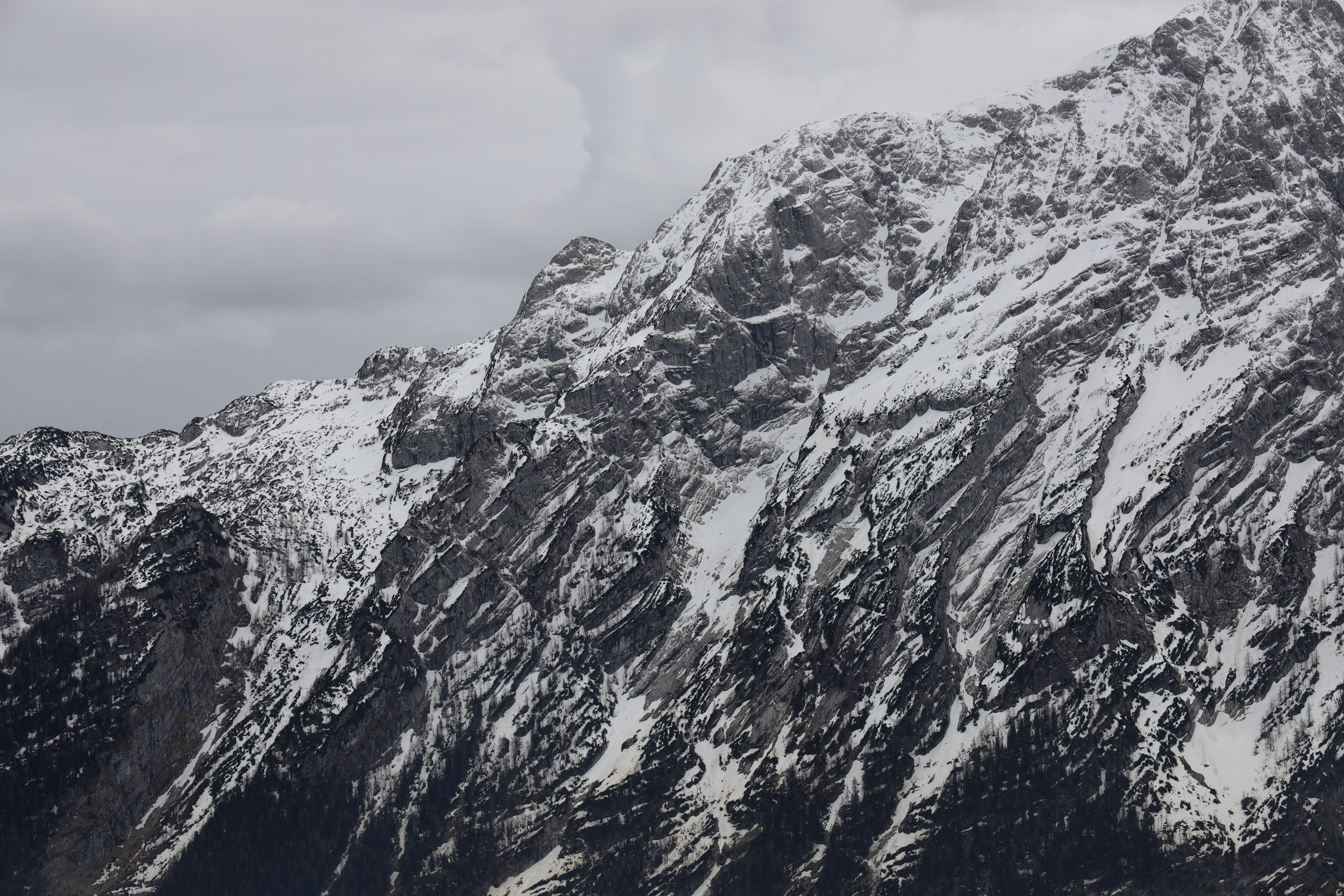 a mountain with snow