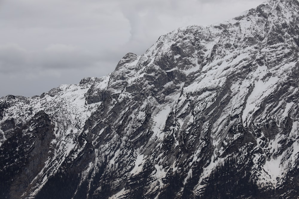 a mountain with snow