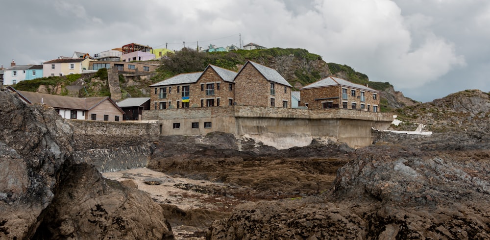 a group of buildings on a hill