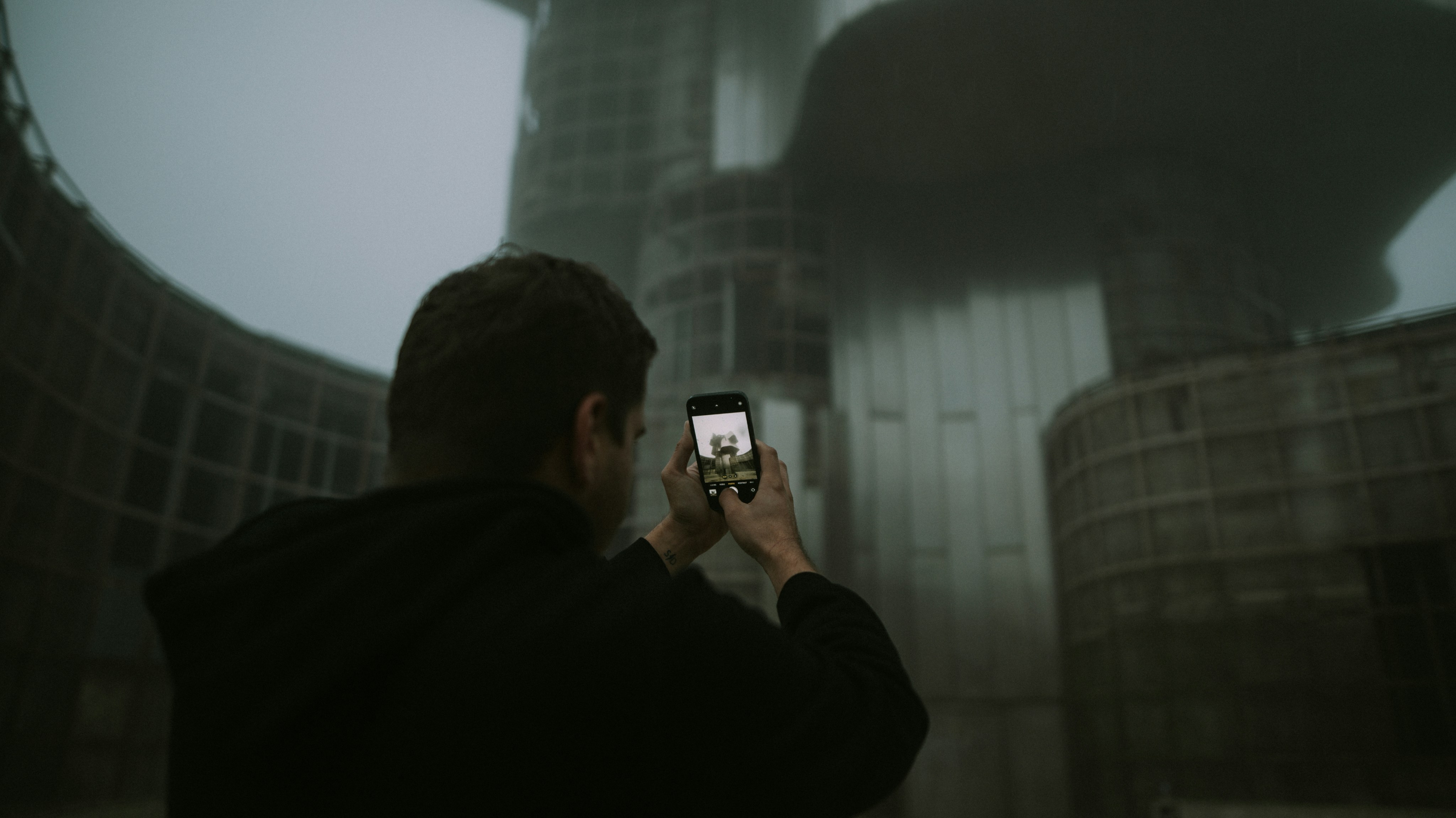 a man holding a cell phone
