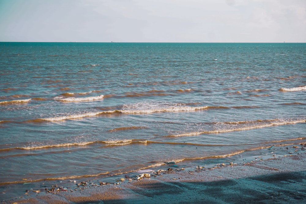 a body of water with waves