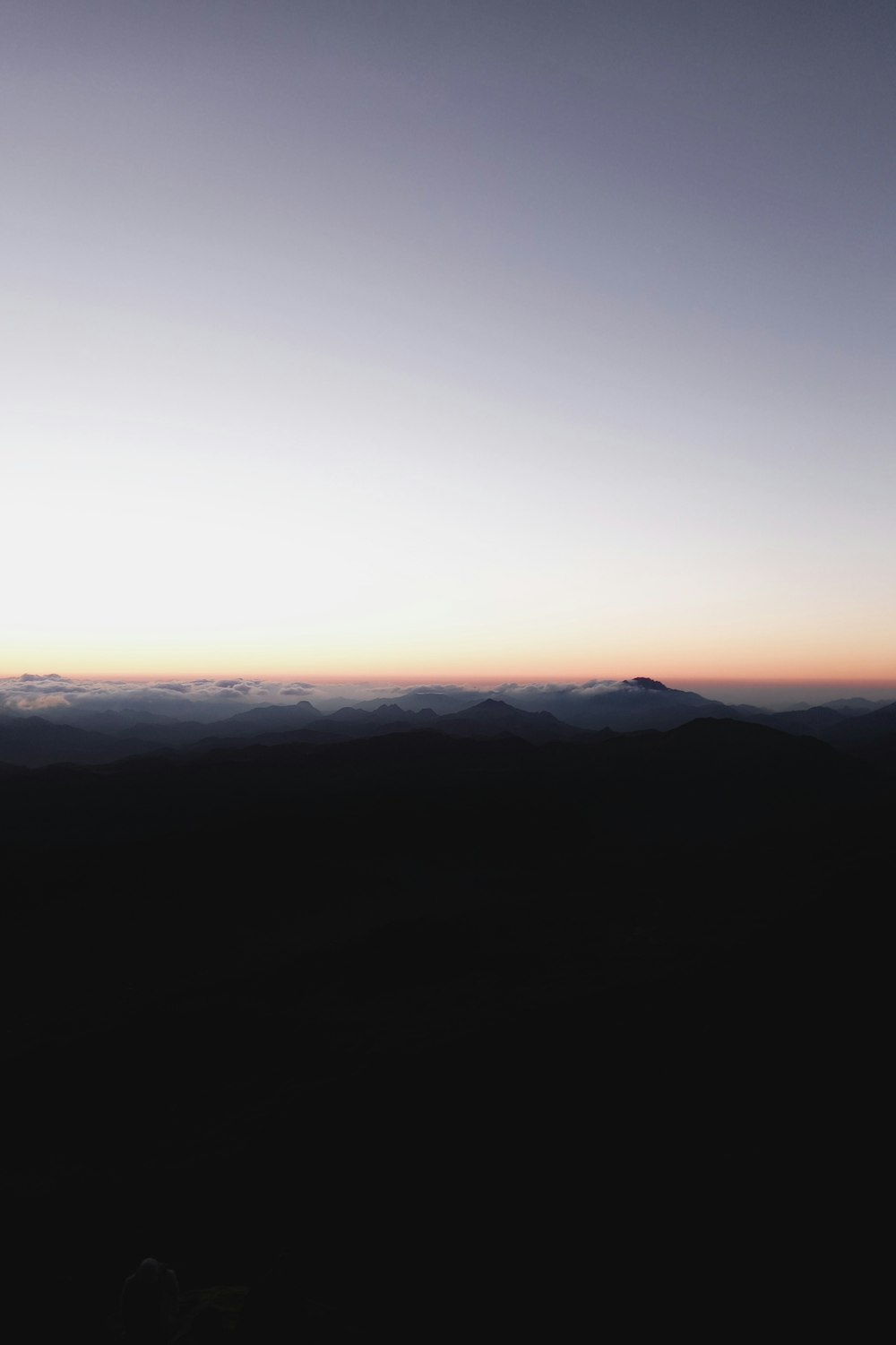 a view of the horizon of a mountain range