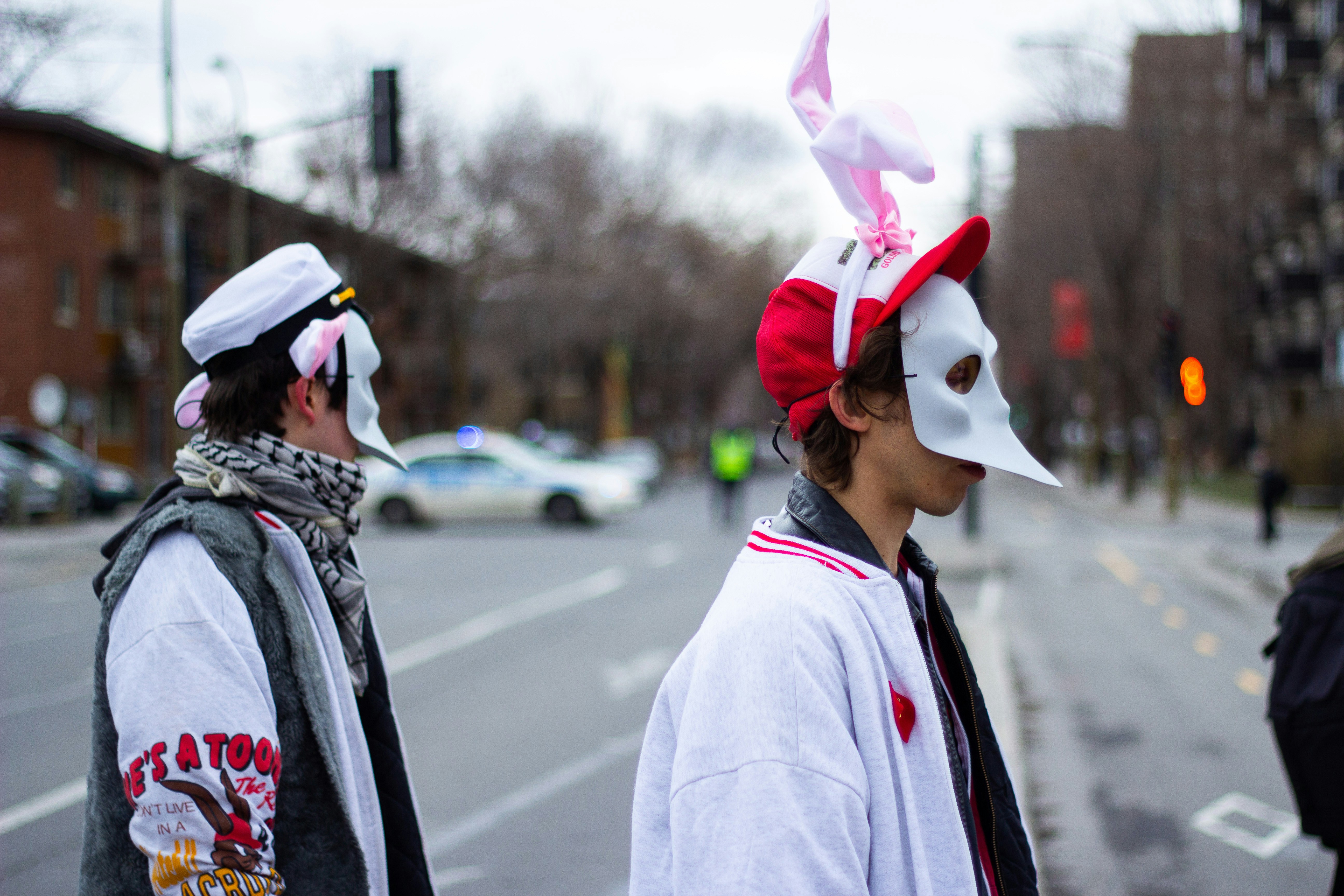 a couple of people wearing clothing