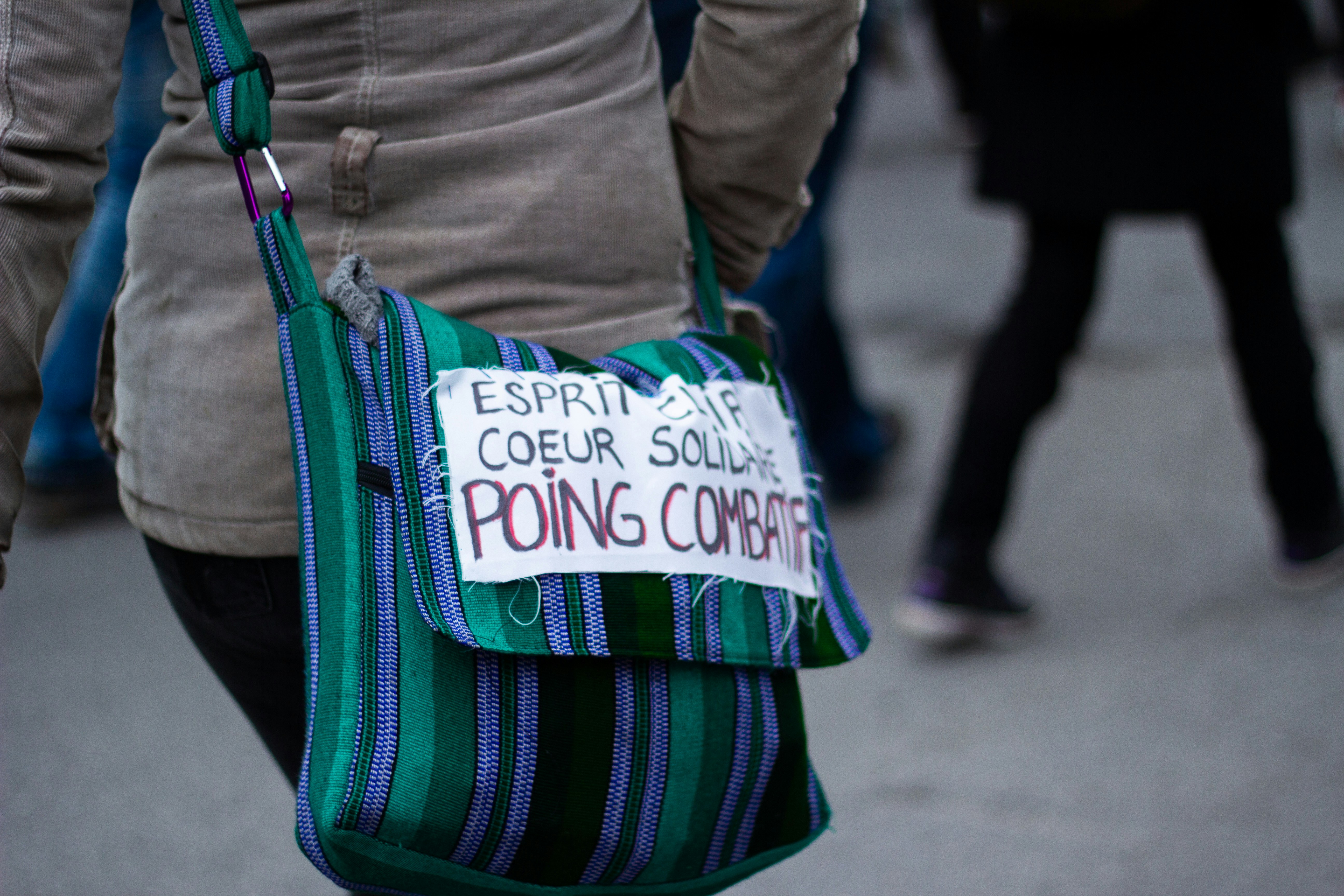 a person carrying a bag